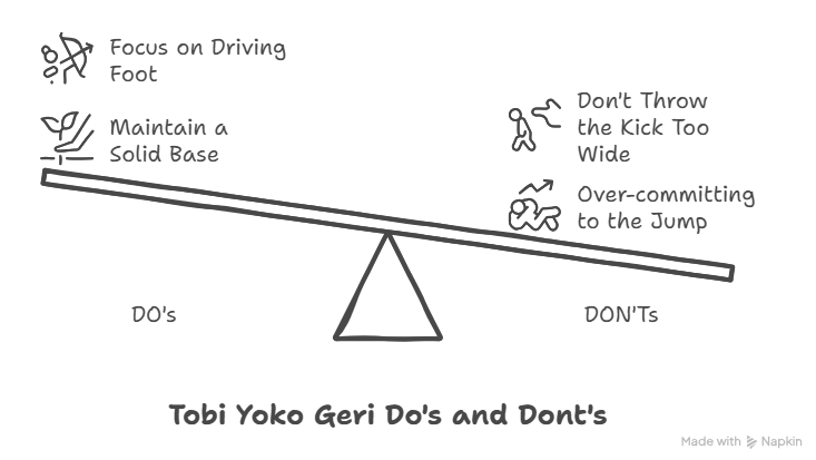 Tobi Yoko Geri or Yoko Tobi Geri – Jumping Side Kick (Flying Side Kick) - Do's and Dont's